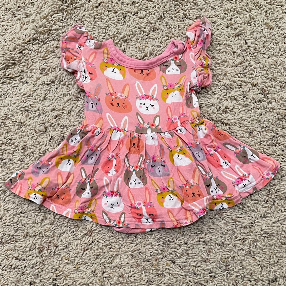 Little Sleepies boho bunnies twirl dress 3-6